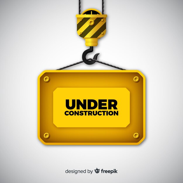 Realistic under construction sign background