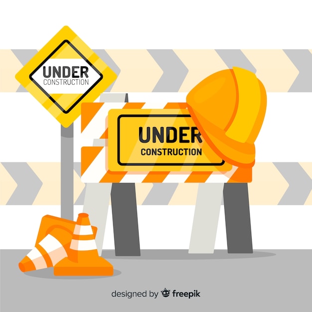 Realistic under construction sign background