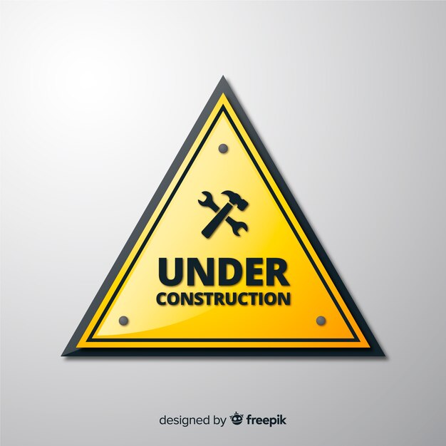 Realistic under construction sign background