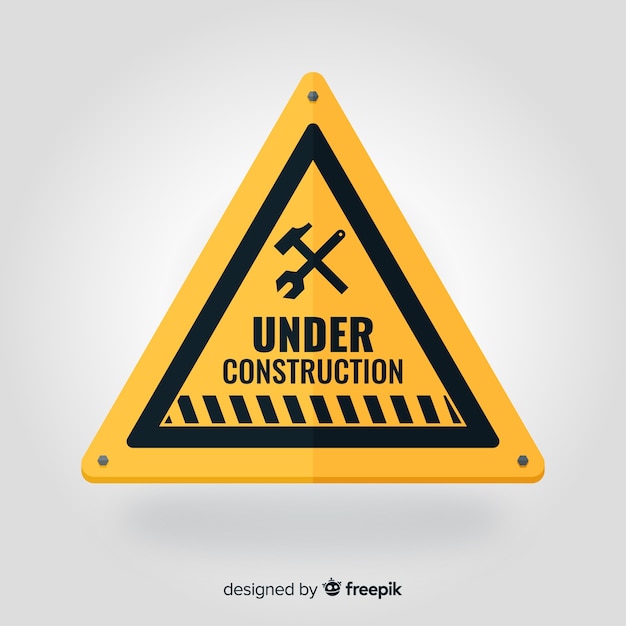 Realistic under construction sign background