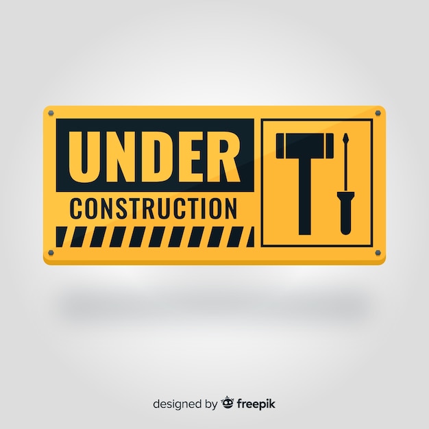 Realistic under construction sign background