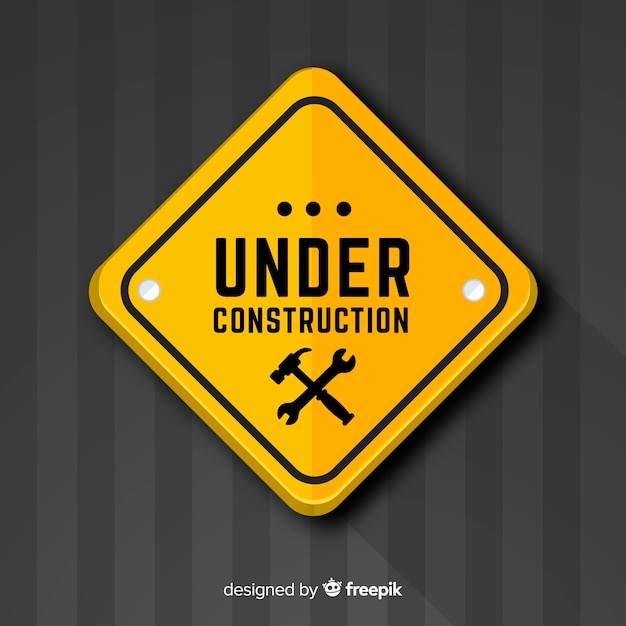 Realistic under construction sign background