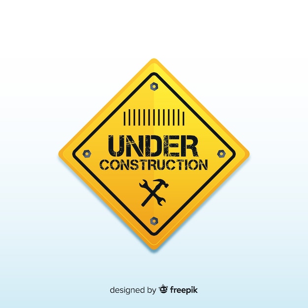 Realistic under construction sign background