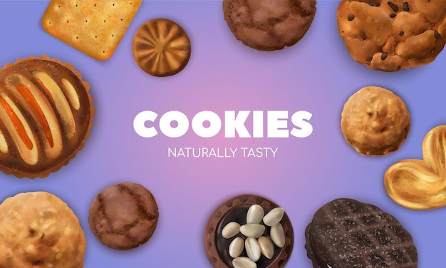 Free vector realistic cookies illustration