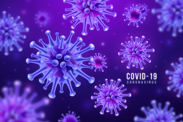 Realistic coronavirus hologram background