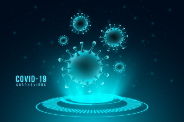 Realistic coronavirus hologram background