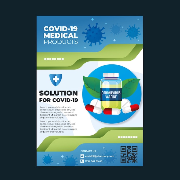 Free vector realistic coronavirus medical products flyer template