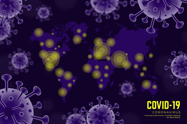 Реалистичный коронавирус с картой