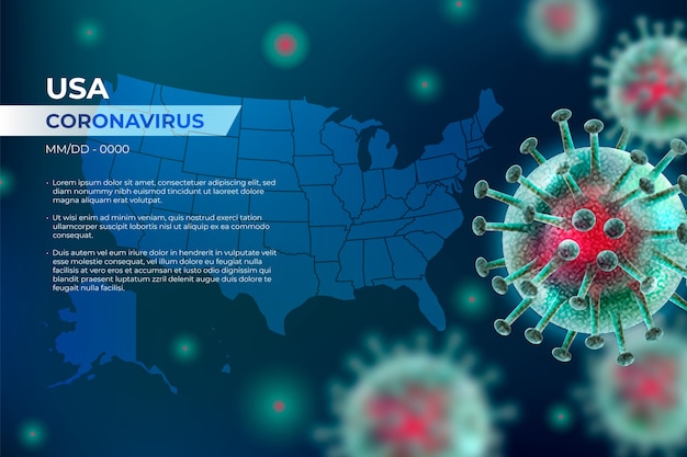 Free vector realistic coronavirus with map