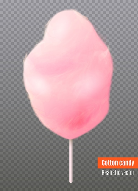 Realistic Cotton Candy Transparent Background