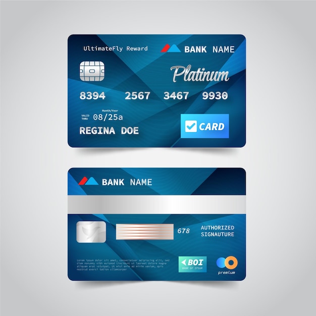 Free vector realistic credit card design