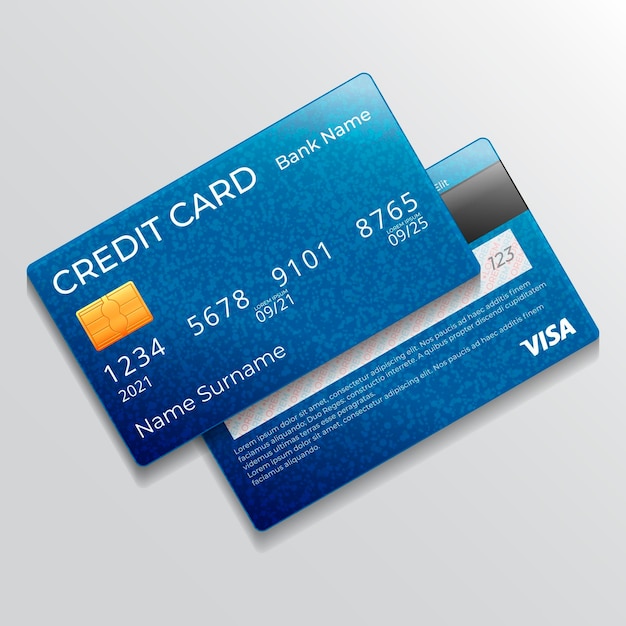 Vettore gratuito design realistico della carta di credito