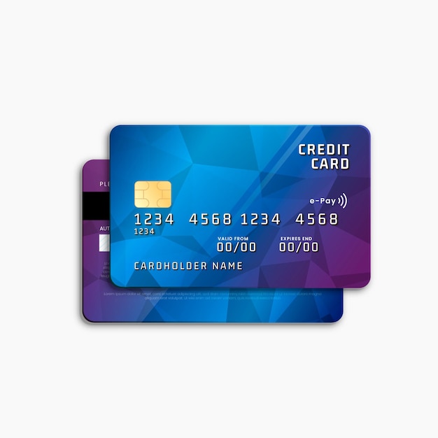 Realistic credit card design