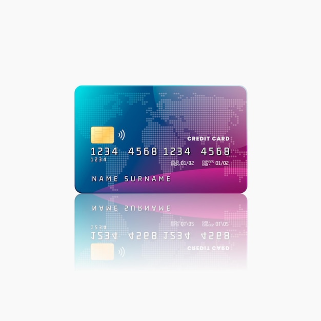 Vettore gratuito design realistico della carta di credito