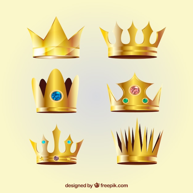 Realistic crowns with variety of designs