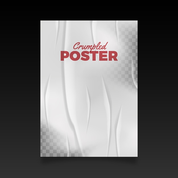 Free vector realistic crumpled flyer badly glued effect