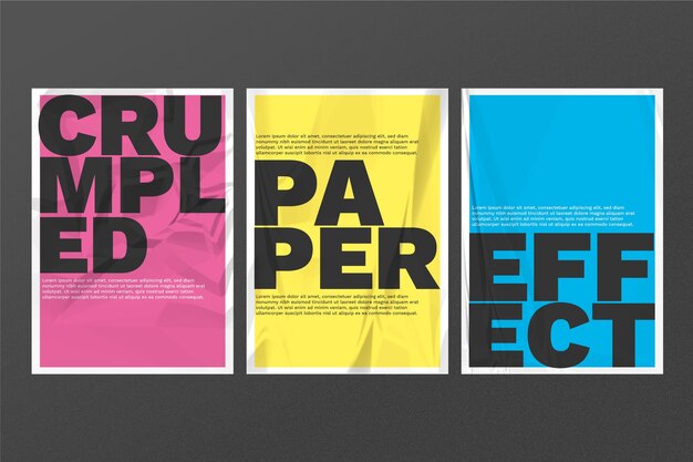 Free Vector realistic crumpled poster effect