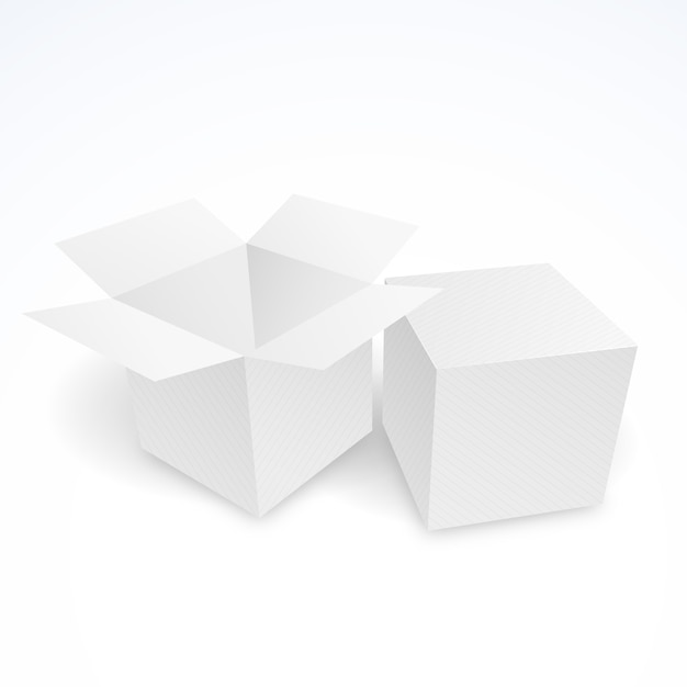무료 벡터 현실적인 큐브 상자 모형