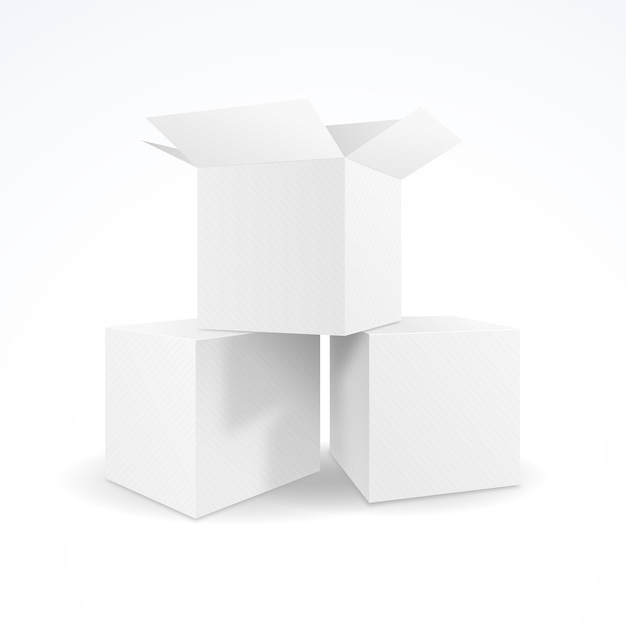 Realistic cube box mockup