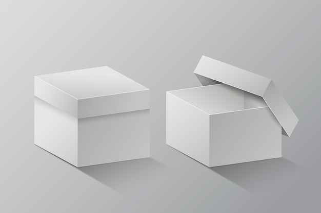 Realistic cube box mockup