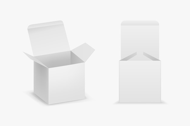 Free vector realistic cube box mockup