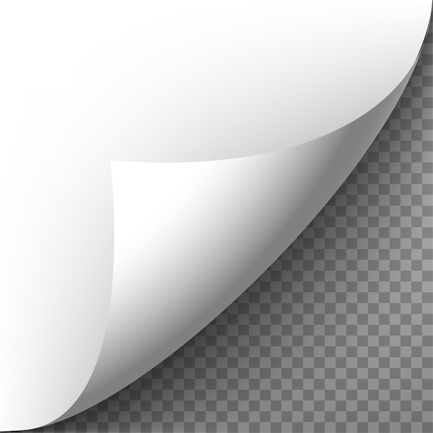 Free vector realistic curled paper corner