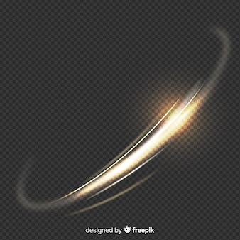 Realistic curve light effect on transparent