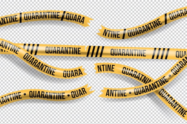 Free vector realistic cut quarantine tape concept