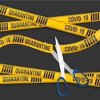 Free vector realistic cut quarantine tape