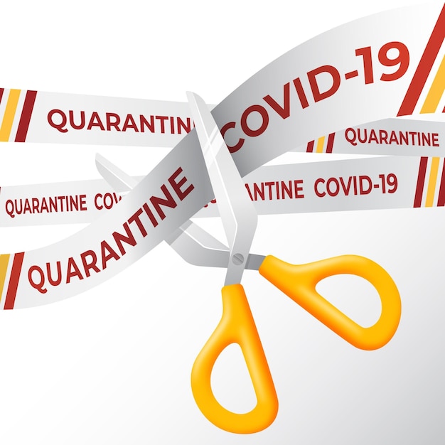 Free vector realistic cut quarantine tape