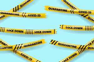 Free vector realistic cut quarantine tape