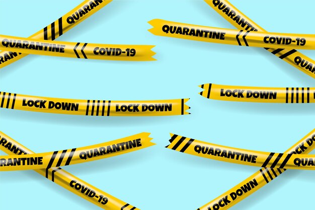 Realistic cut quarantine tape