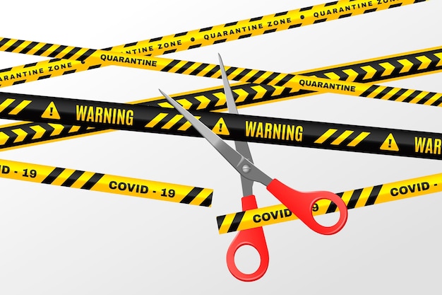 Free vector realistic cut quarantine tape