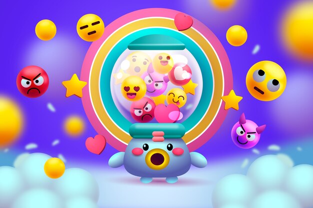 Realistic cute emoji background