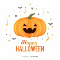 Free vector realistic cute halloween pumpkin