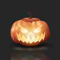 Free vector realistic cute halloween pumpkin