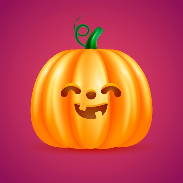 Free vector realistic cute halloween pumpkin
