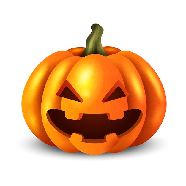 Free vector realistic cute halloween pumpkin