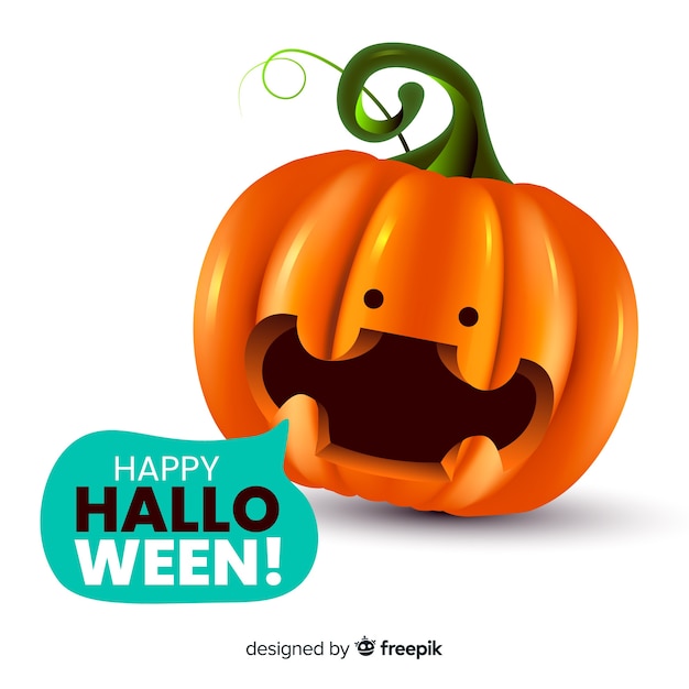 Free vector realistic cute halloween pumpkin