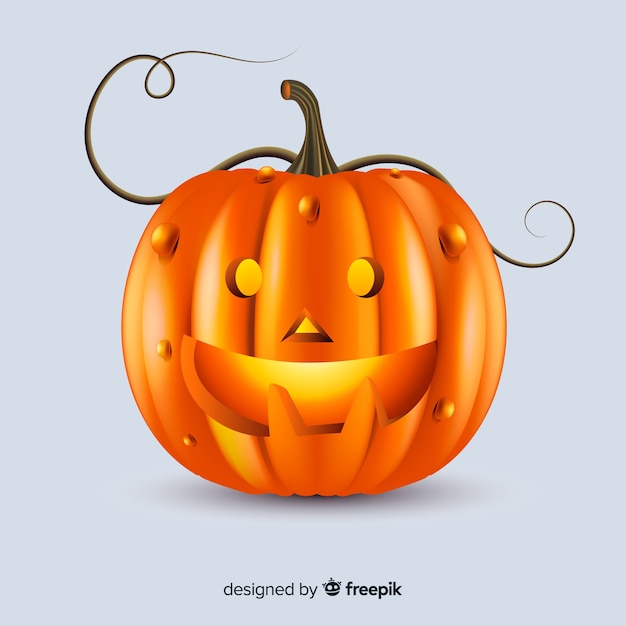 Realistic cute halloween pumpkin