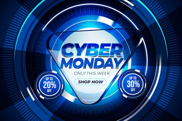 Realistic cyber monday background