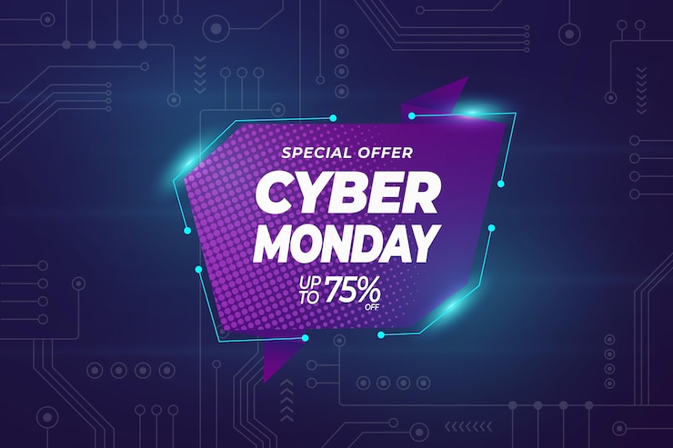 Free Vector realistic cyber monday sale background