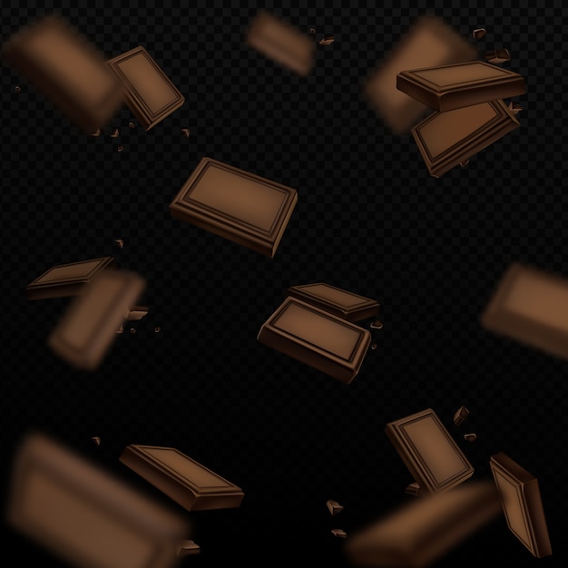 Realistic dark chocolate background