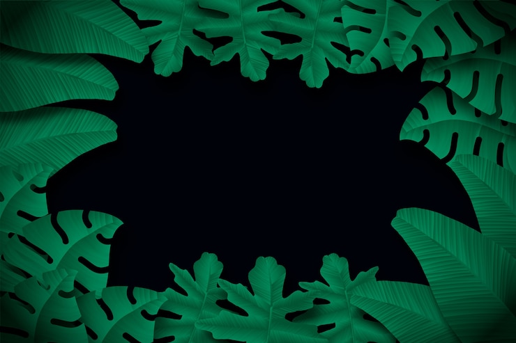 無料Vector 現実的な暗い熱帯の葉の背景