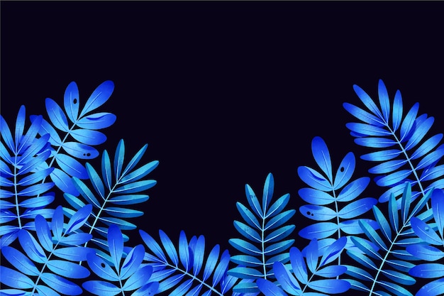 Free vector realistic dark tropical leaves background