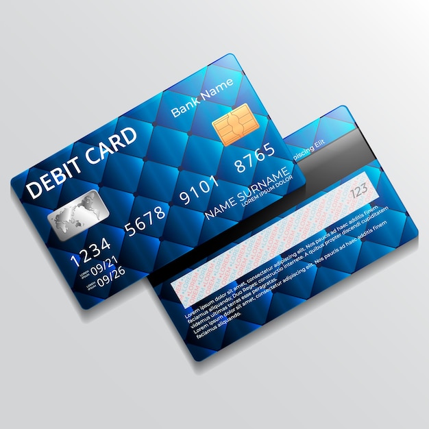 Realistic debit card mockup