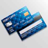 Free vector realistic debit card mockup