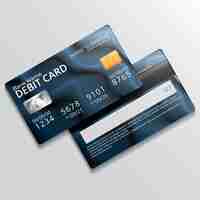 Free vector realistic debit card mockup