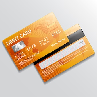 Realistic debit card mockup