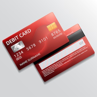 Realistic debit card mockup